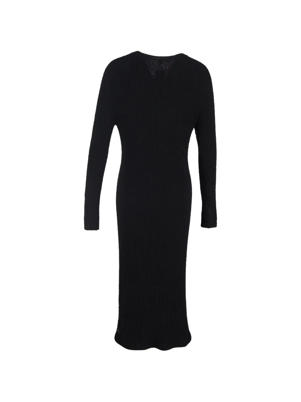 TOTEME ribbed-knit long-sleeve dress - Zwart