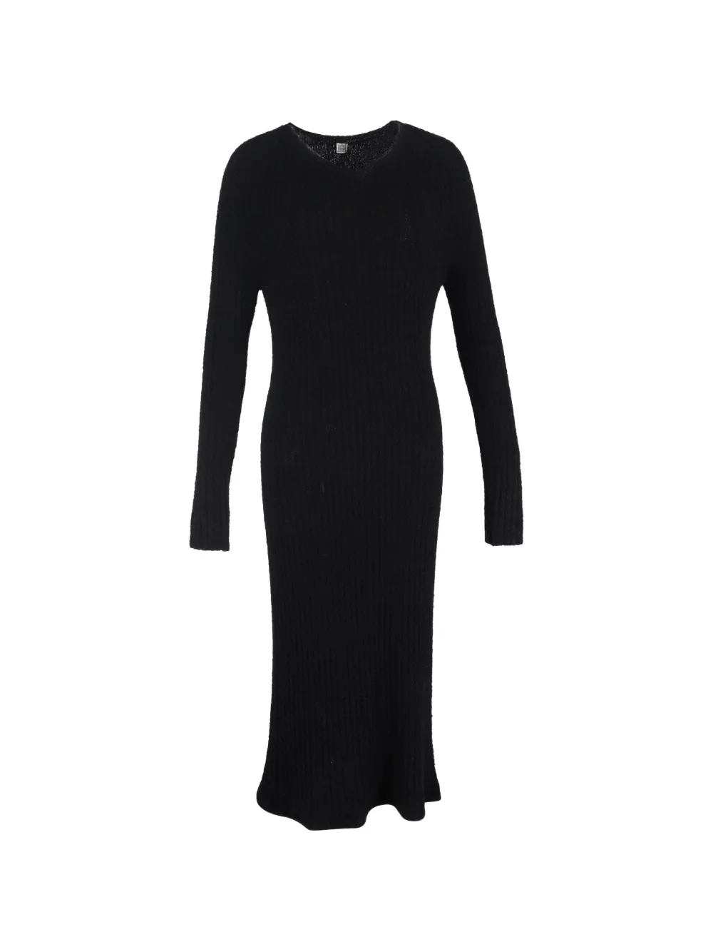 TOTEME ribbed-knit long-sleeve dress - Nero