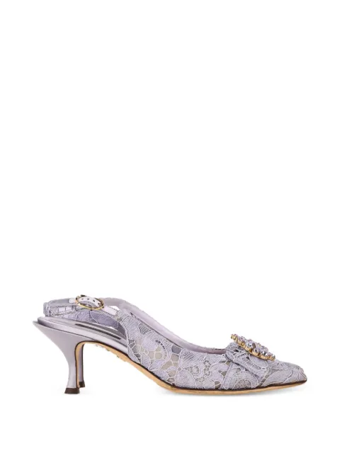 Dolce & Gabbana Pre-Owned Slingback pumps verfraaid met kristallen en kant