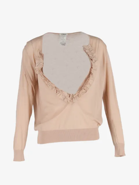 Chloé Vintage ruffle-detail long-sleeve sweater