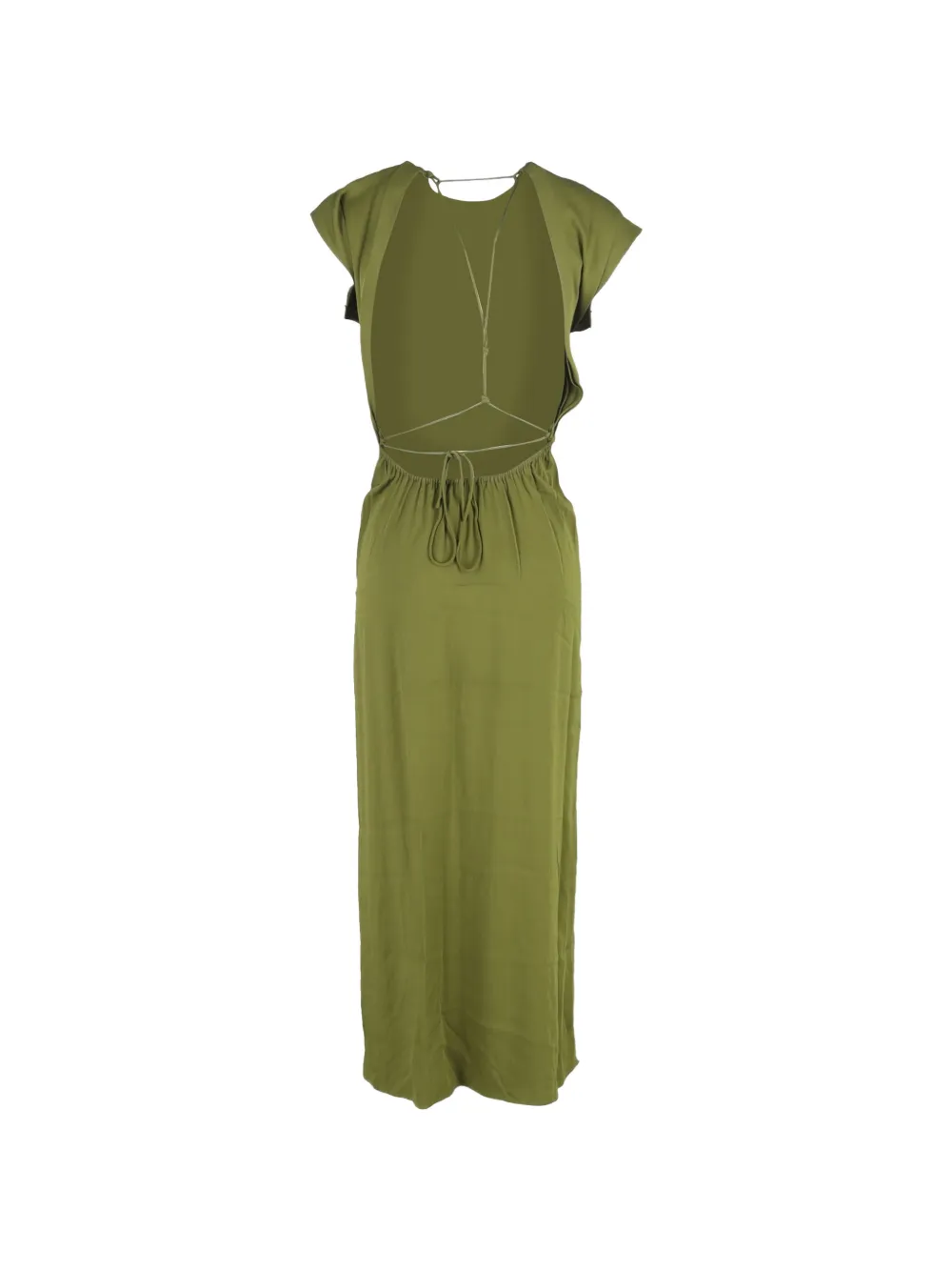 Christopher Esber cap-sleeve backless maxi dress - Groen
