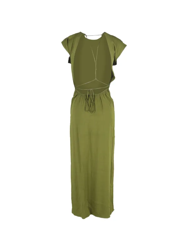 Christopher Esber Cap-sleeve Backless Maxi Dress - Green