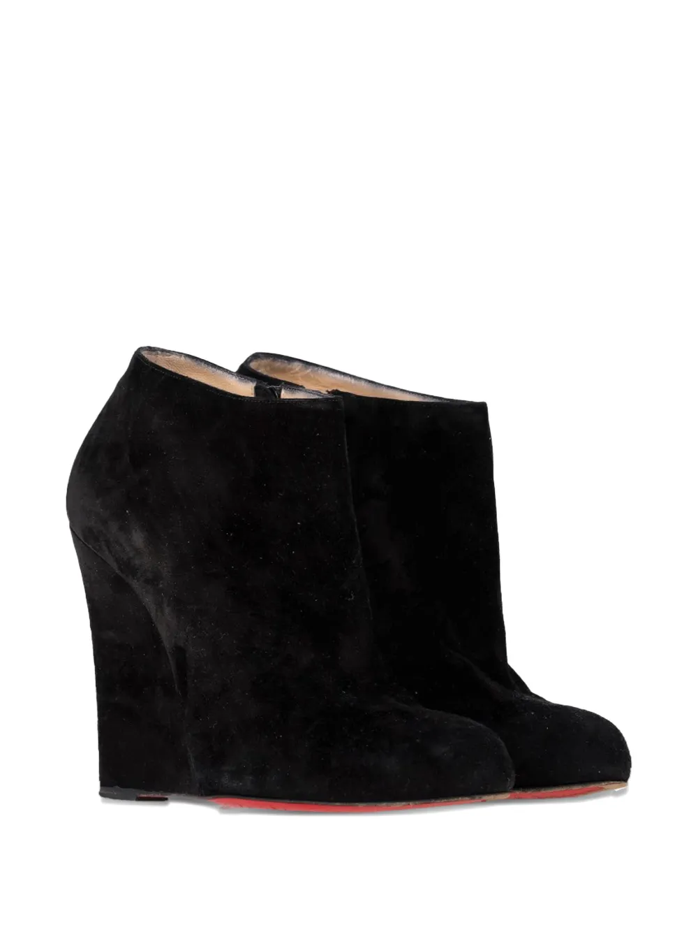 Christian Louboutin Pre-Owned wedge suede ankle boots - Zwart