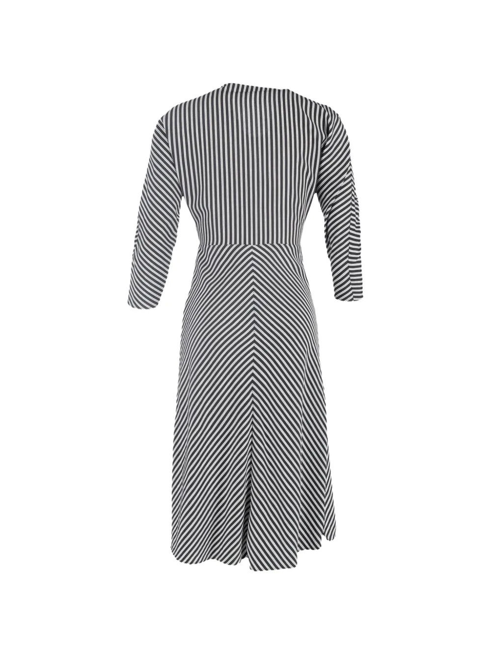 Maje striped twill midi dress - Zwart