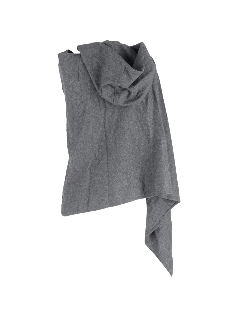 Yohji Yamamoto Pre-Owned hooded poncho cape - Grijs