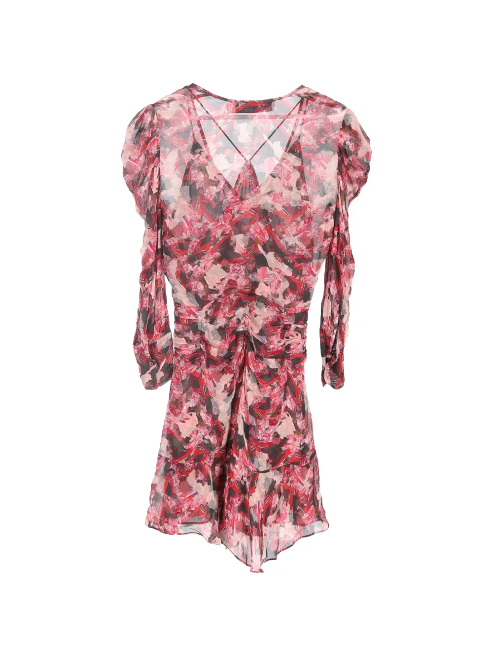 IRO floral-print ruched mini dress - Roze