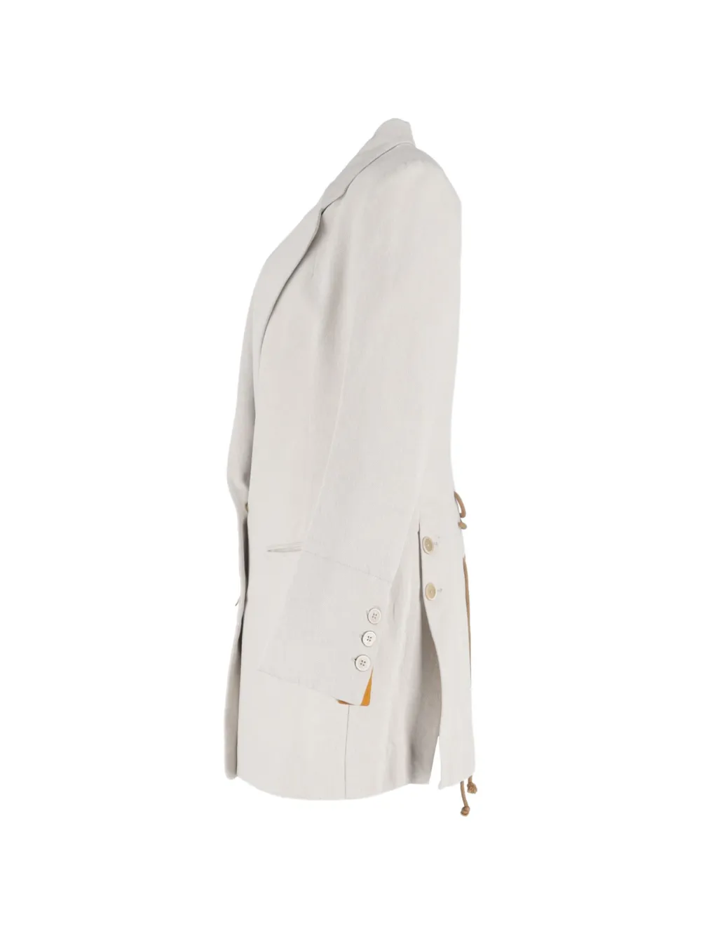 Double-Breasted Lace-Up Coat