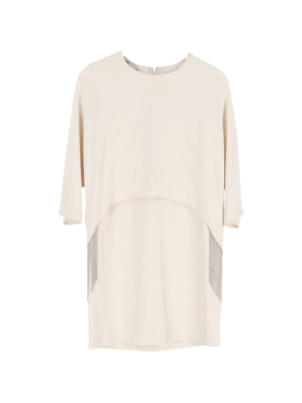 Stella McCartney Pre-Owned cape-effect fringed mini dress - Toni neutri
