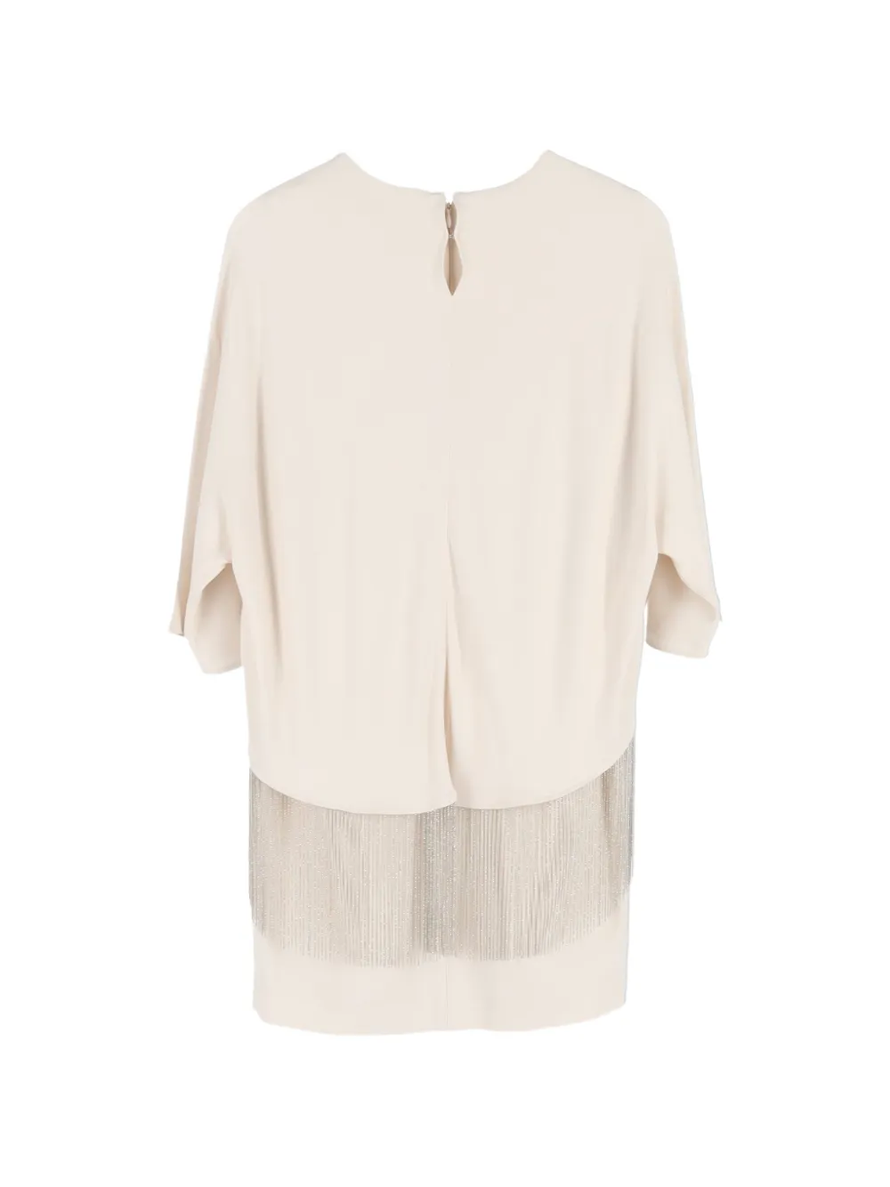Stella McCartney Pre-Owned cape-effect fringed mini dress - Beige