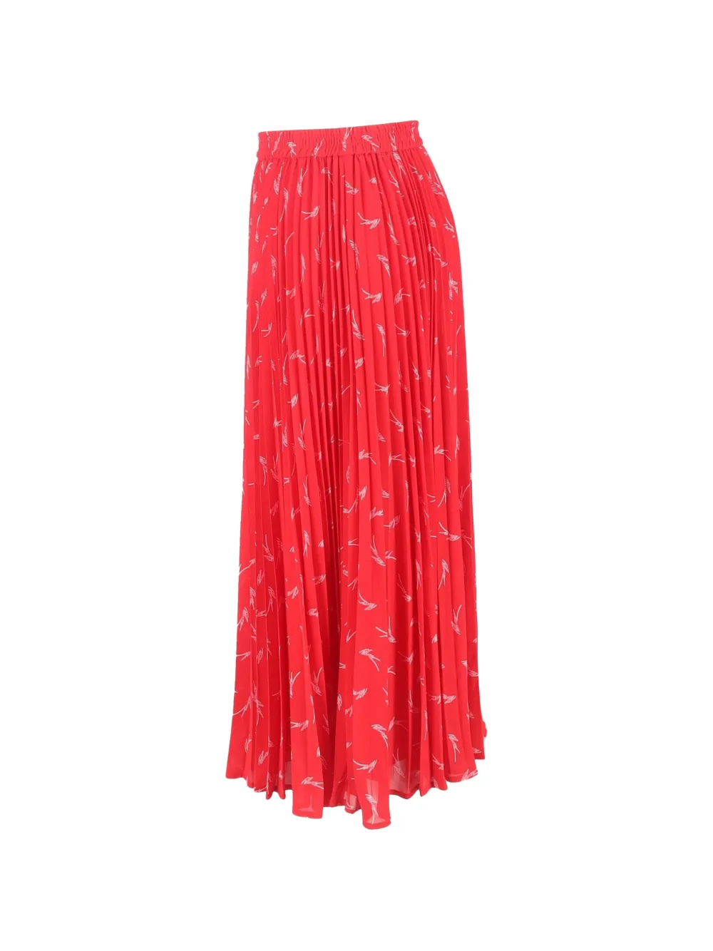 Pleated Printed Midi Skirt