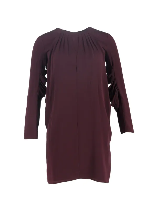 miu miu pleated dress Miu Miu Pre-Owned Pleated Silk Dress | Red