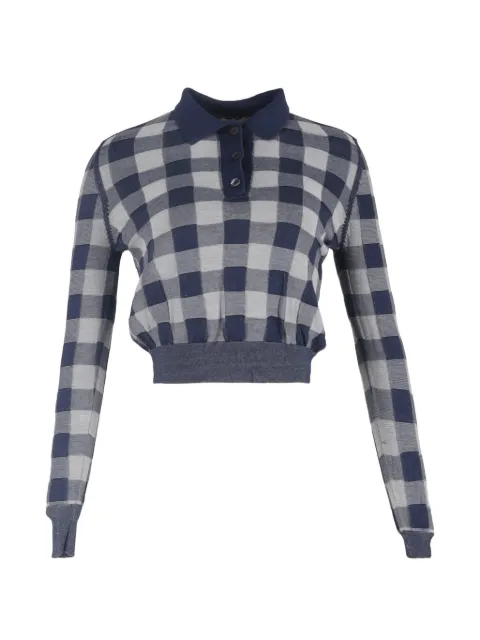 Rachel Comey check-print long-sleeved polo shirt