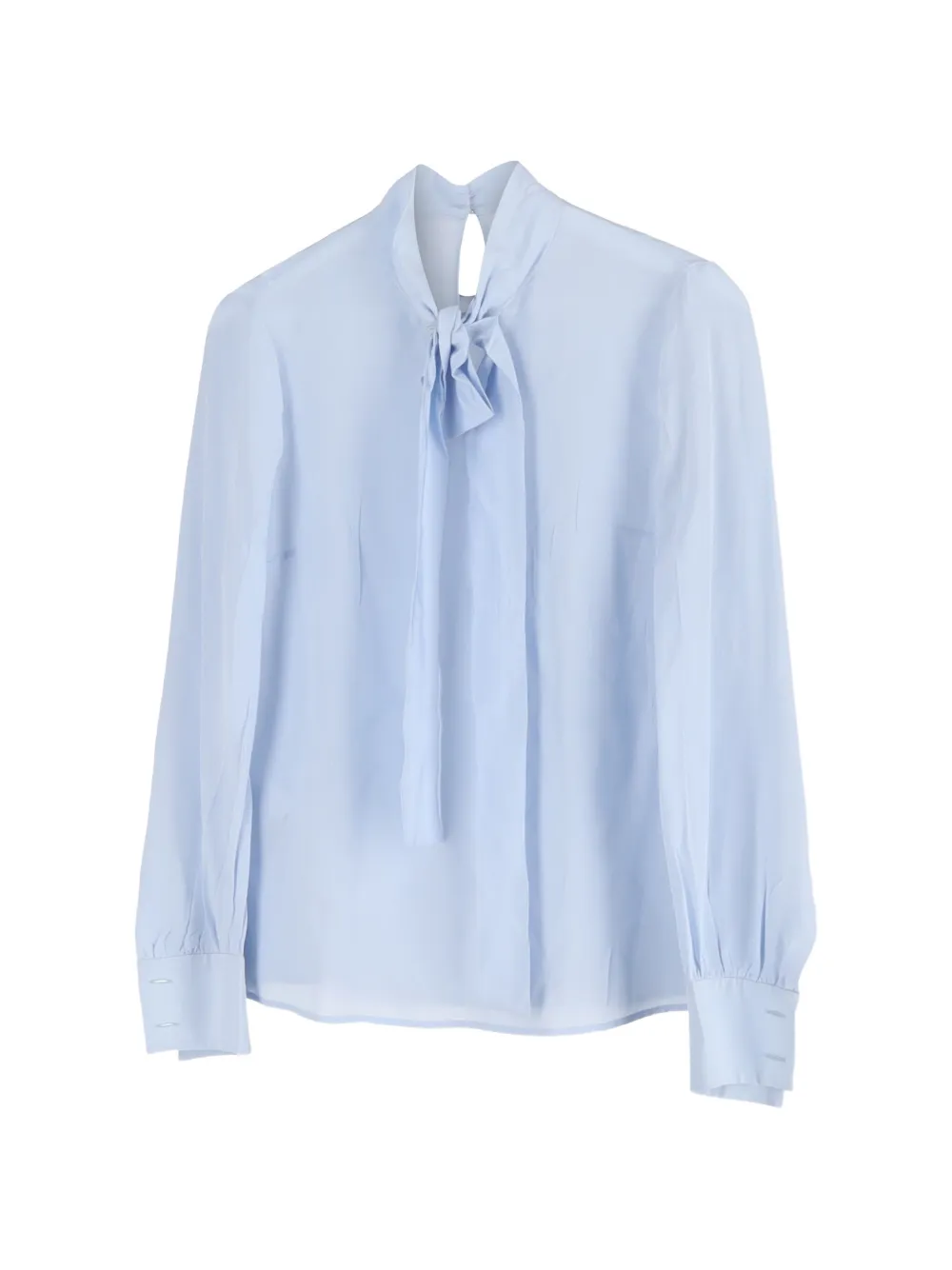Miu Miu Pre-Owned pussy-bow long-sleeve blouse - Blu