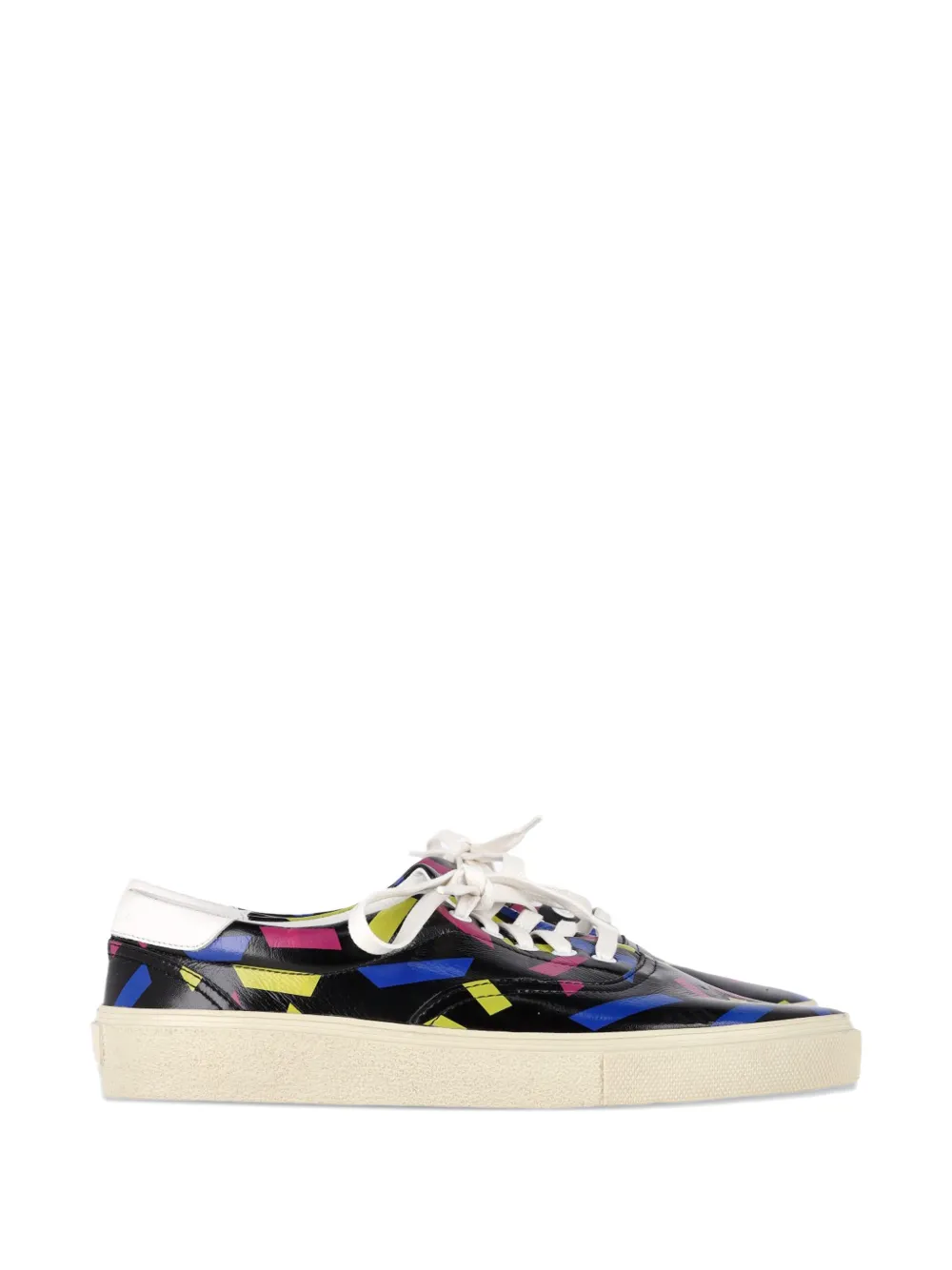 Saint Laurent Pre-Owned printed lace-up sneakers - Schwarz
