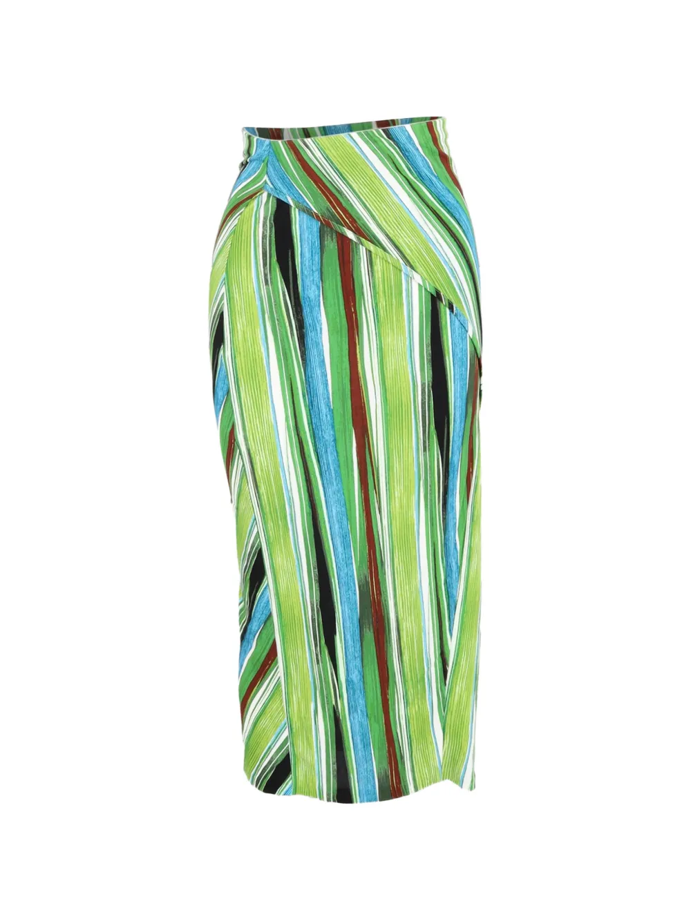 Diane Von Furstenberg Vintage striped midi skirt - Verde