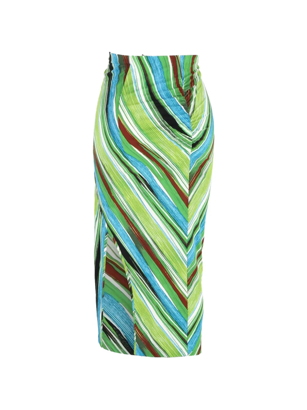 Diane Von Furstenberg Vintage striped midi skirt - Groen
