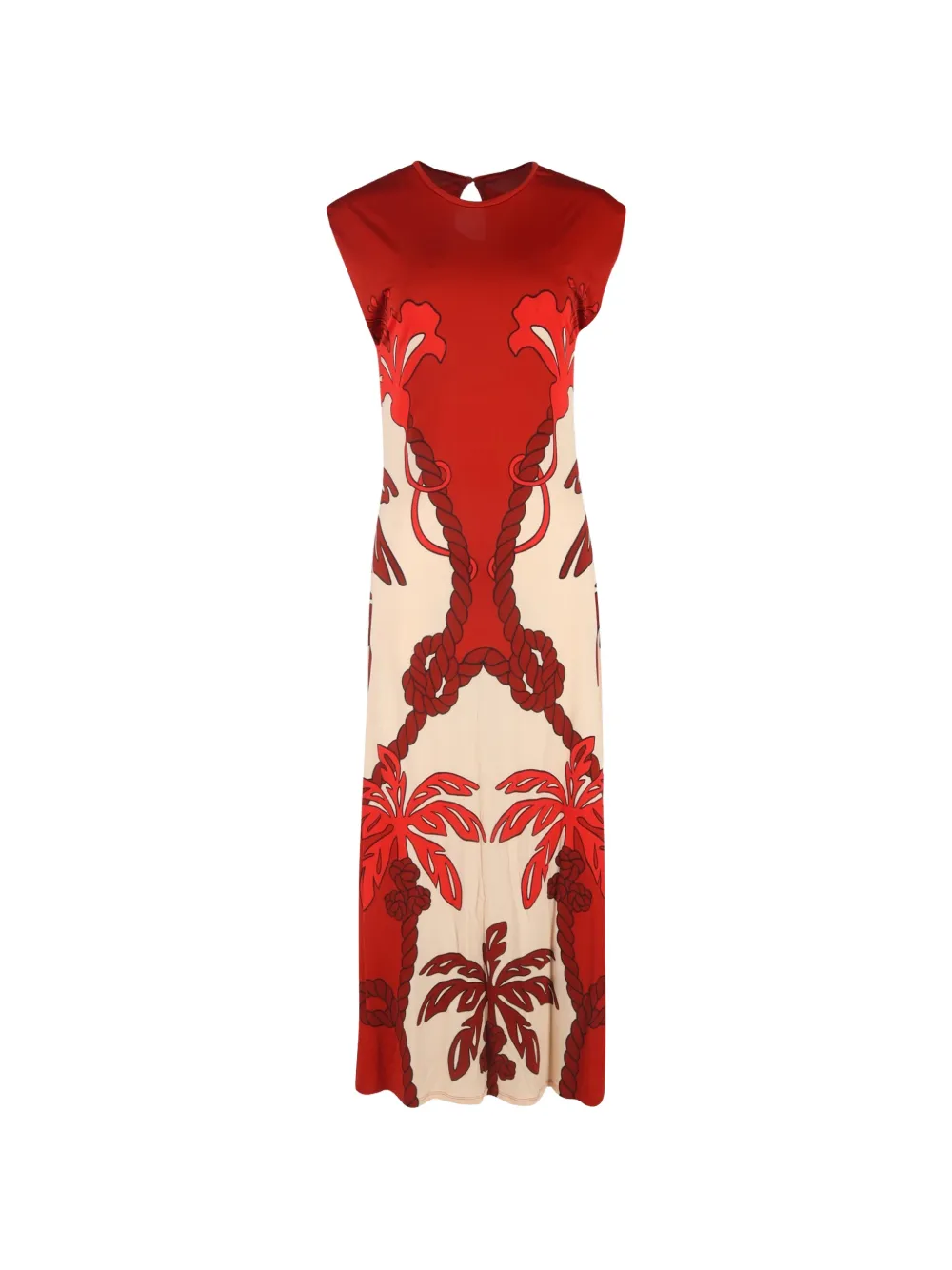 Johanna Ortiz palm-tree print dress - Rosso