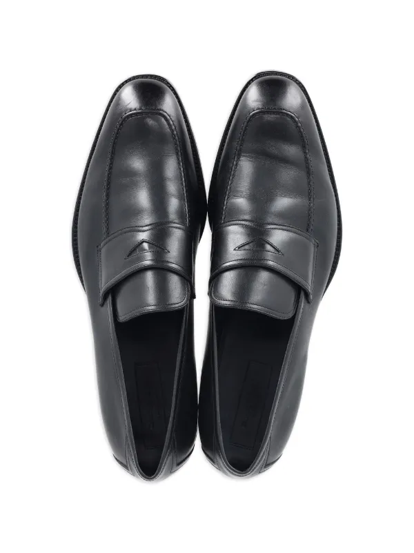 Ermenegildo Zegna Vintage Leather Penny Loafers | Black  display picture 3
