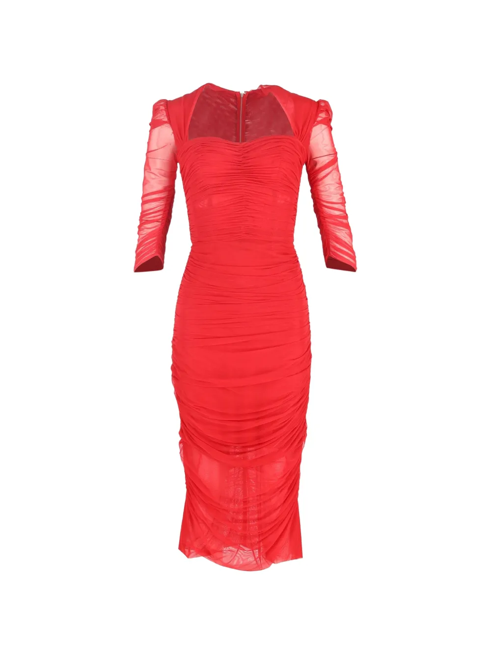 Dolce & Gabbana Pre-Owned ruched tulle dress - Rosso
