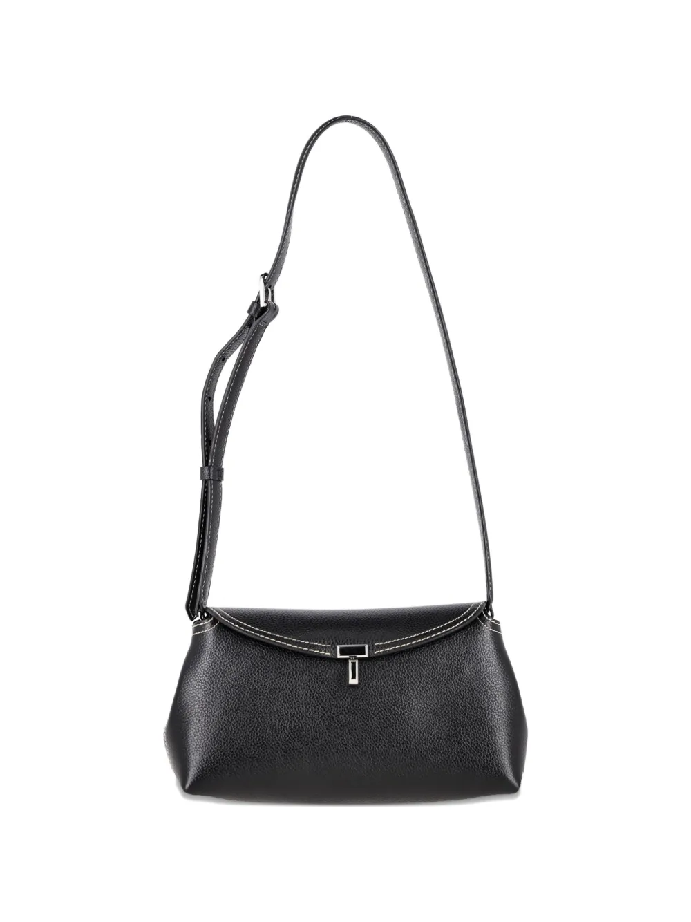 TOTEME T-Lock leather crossbody bag - Nero