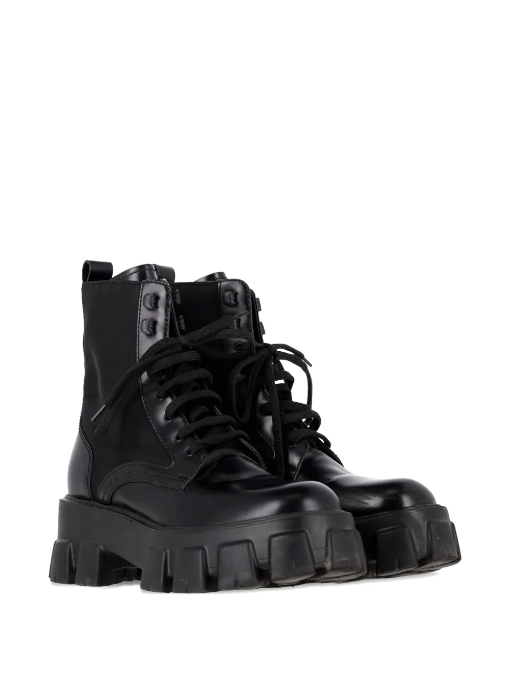 Prada Pre-Owned Monolith platform combat boots - Zwart