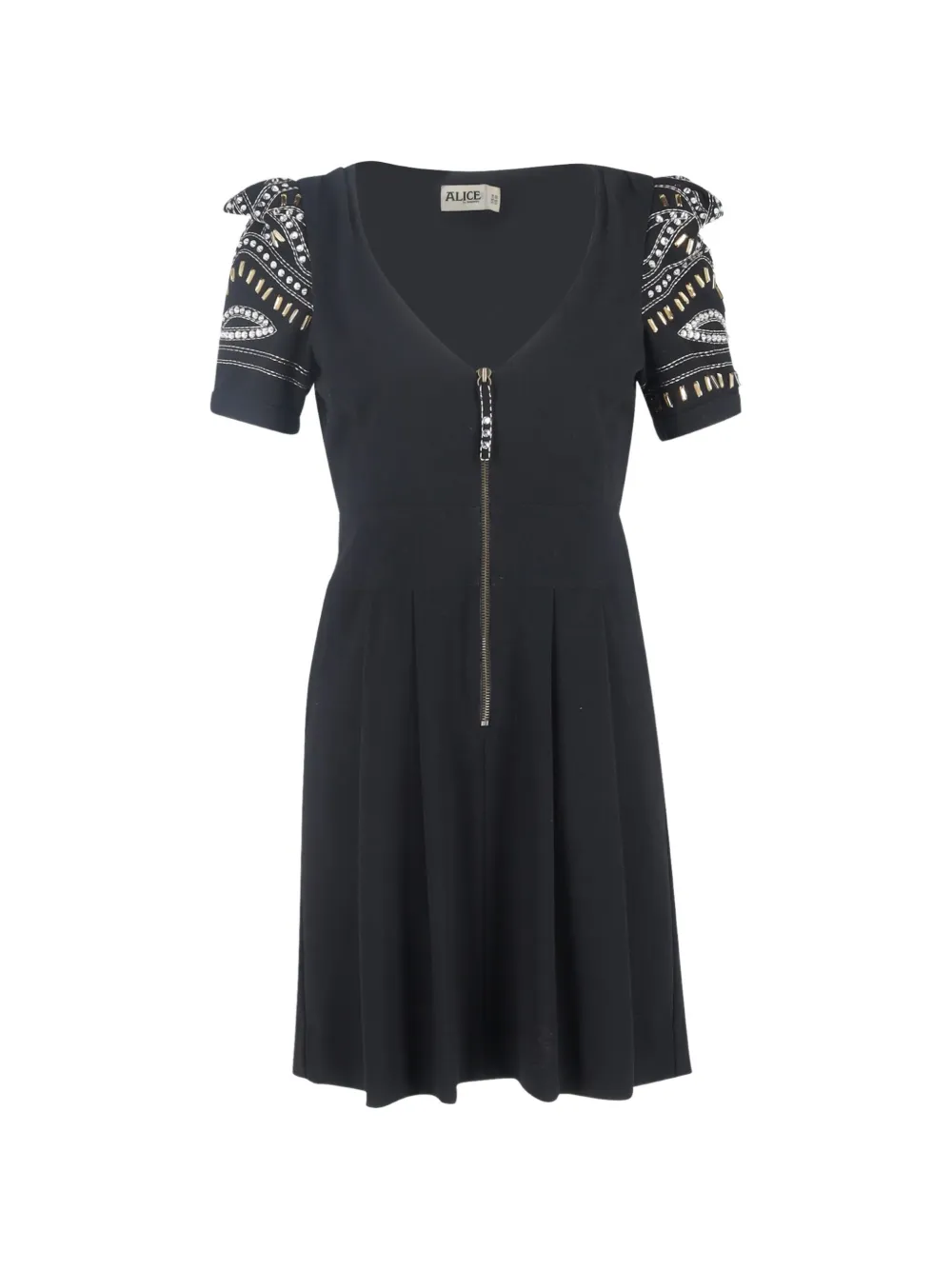 Temperley London Ghana puff-sleeve mini dress - Nero