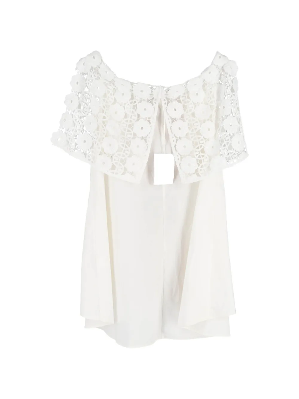 Self-Portrait floral-lace off-shoulder dress - Wit