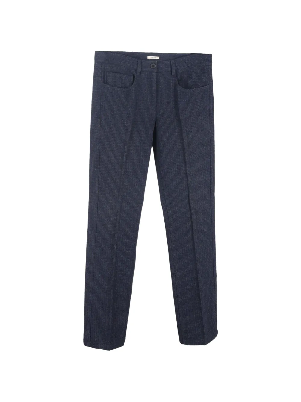 Miu Miu Pre-Owned cropped wool trousers - Blu