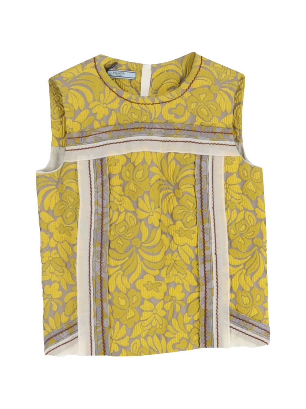 Prada Pre-Owned floral-print sleeveless top - Giallo