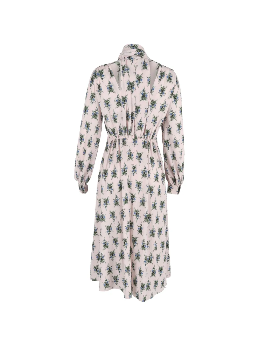 Emilia Wickstead floral-print long-sleeve midi dress - Beige