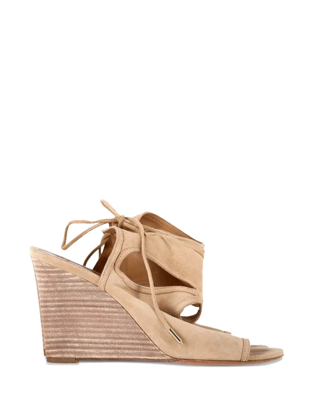 Aquazzura cut-out tie wedge sandals - Toni neutri