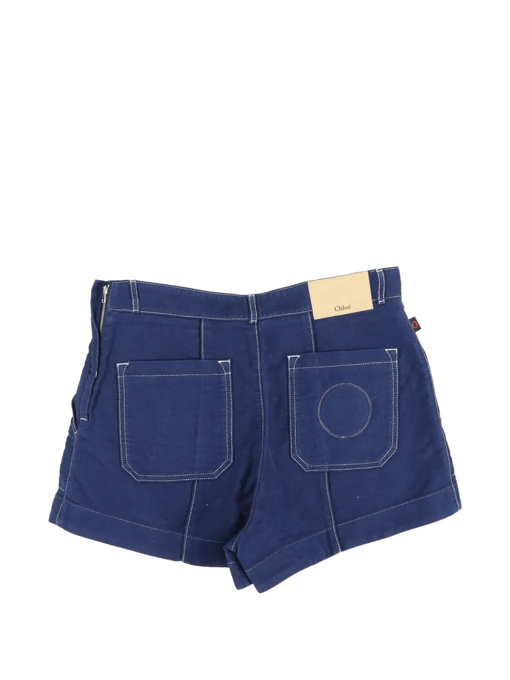 Chlo&eacute; Vintage contrast-stitching four-pocket shorts - Blauw