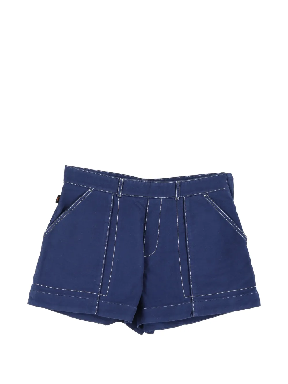 Chloé Vintage contrast-stitching four-pocket shorts - Blu