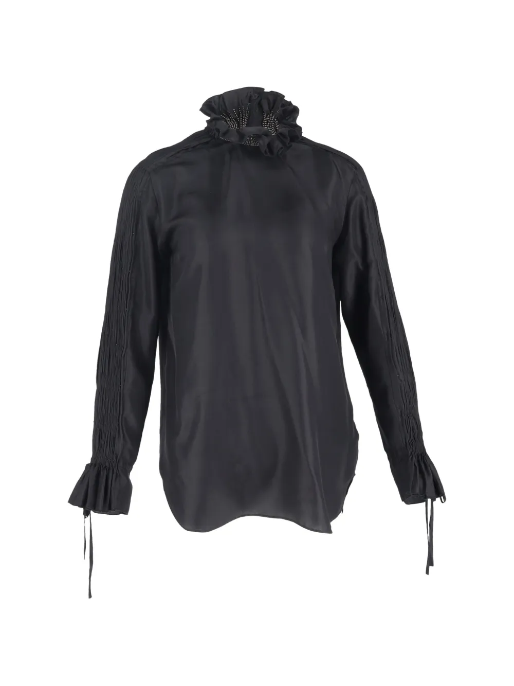 Dries Van Noten Pre-Owned mock-neck long-sleeve blouse - Nero