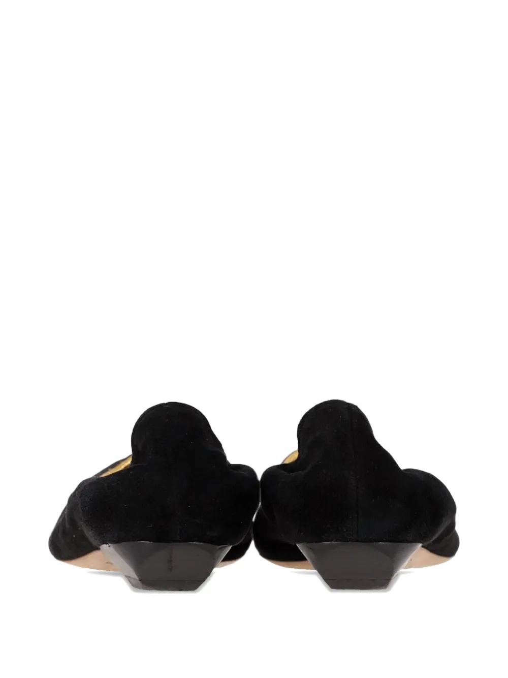 Lanvin Pre-Owned pointed suede flat pumps - Zwart