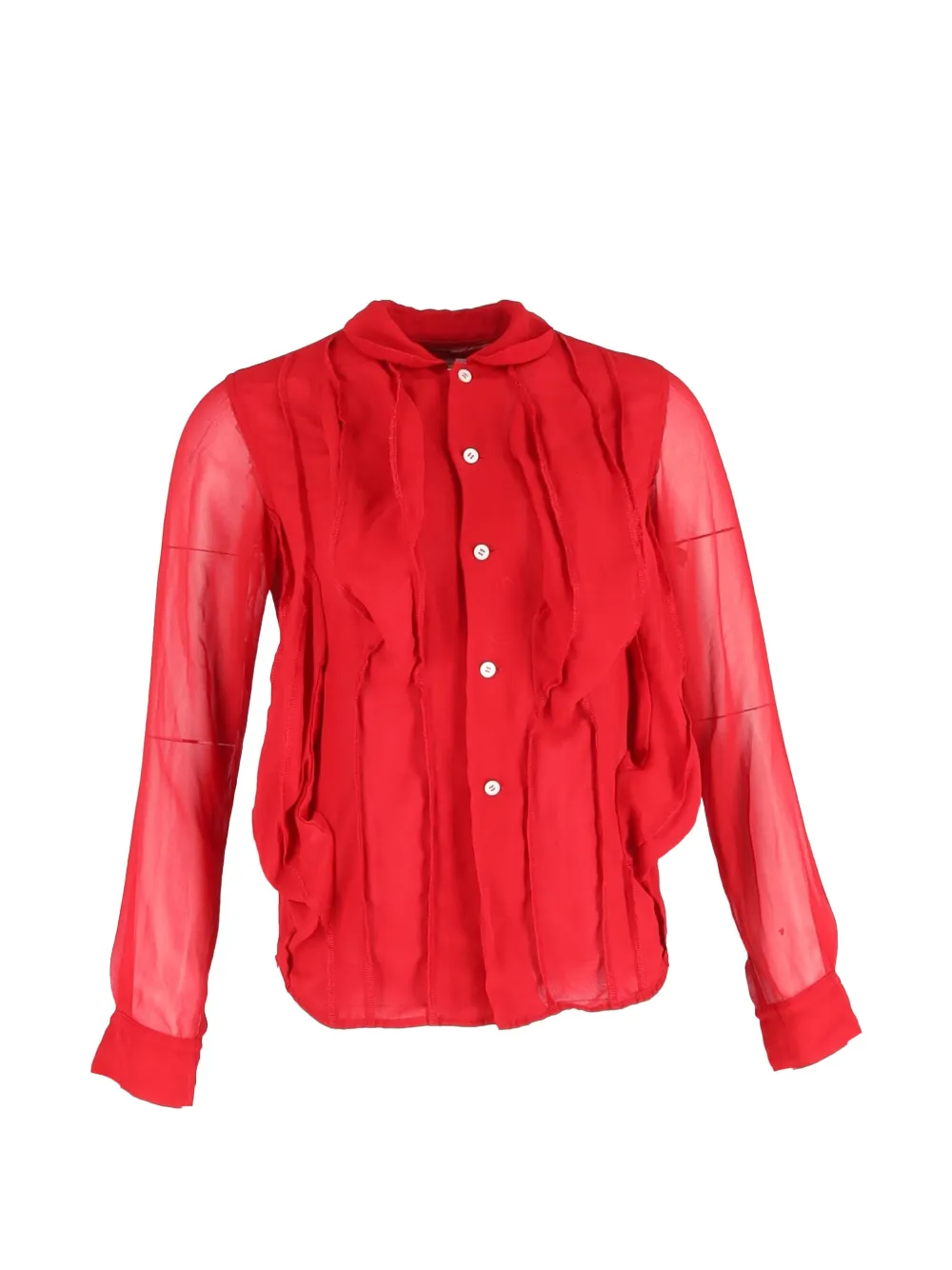 Comme Des Garçons Pre-Owned frilled button-up shirt - Rosso