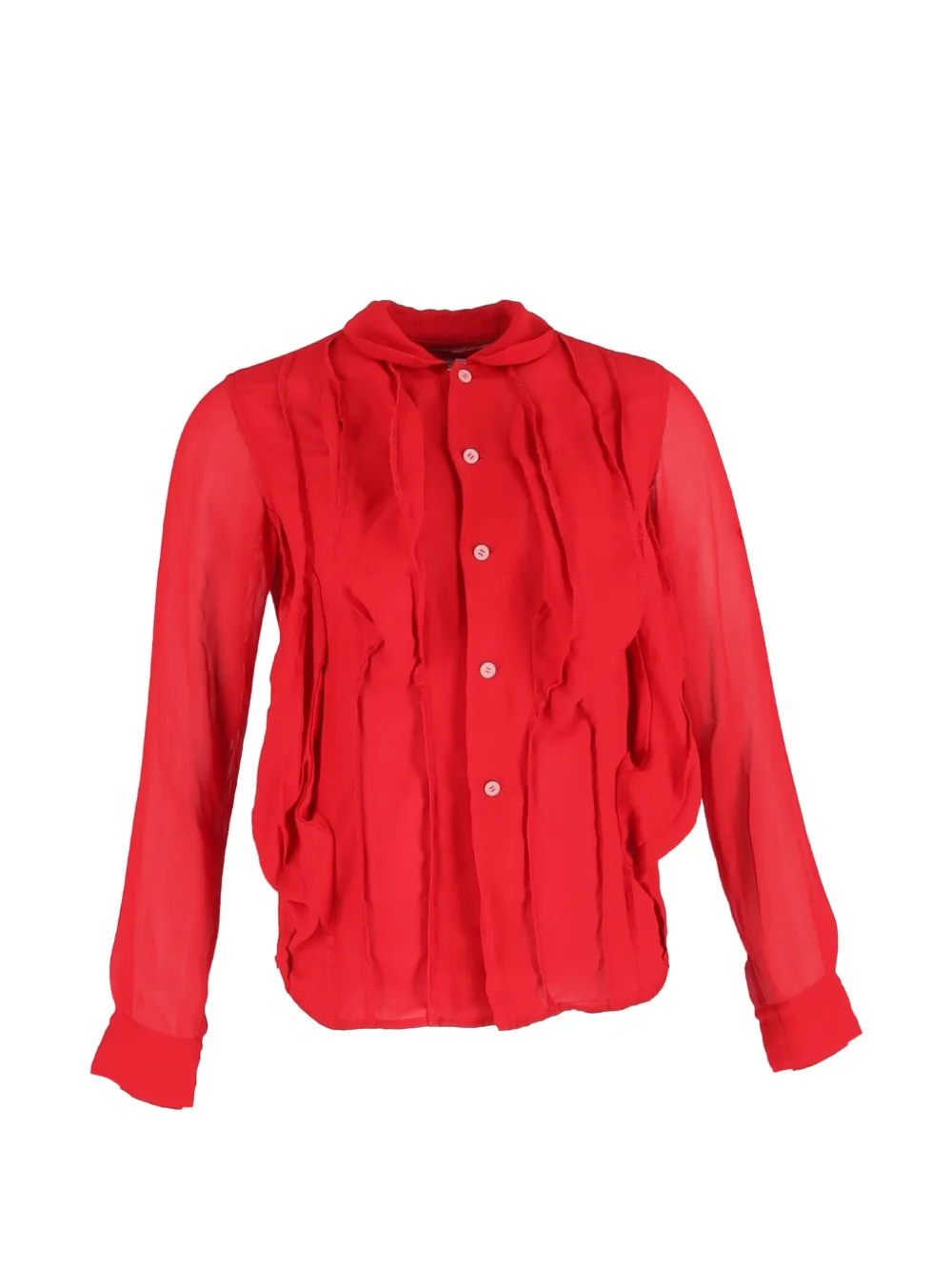 Comme Des Garçons Pre-Owned frilled button-up shirt - Rosso