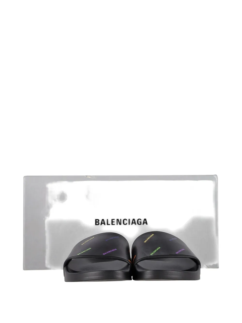 Balenciaga Pre-Owned logo-detail slides - Zwart