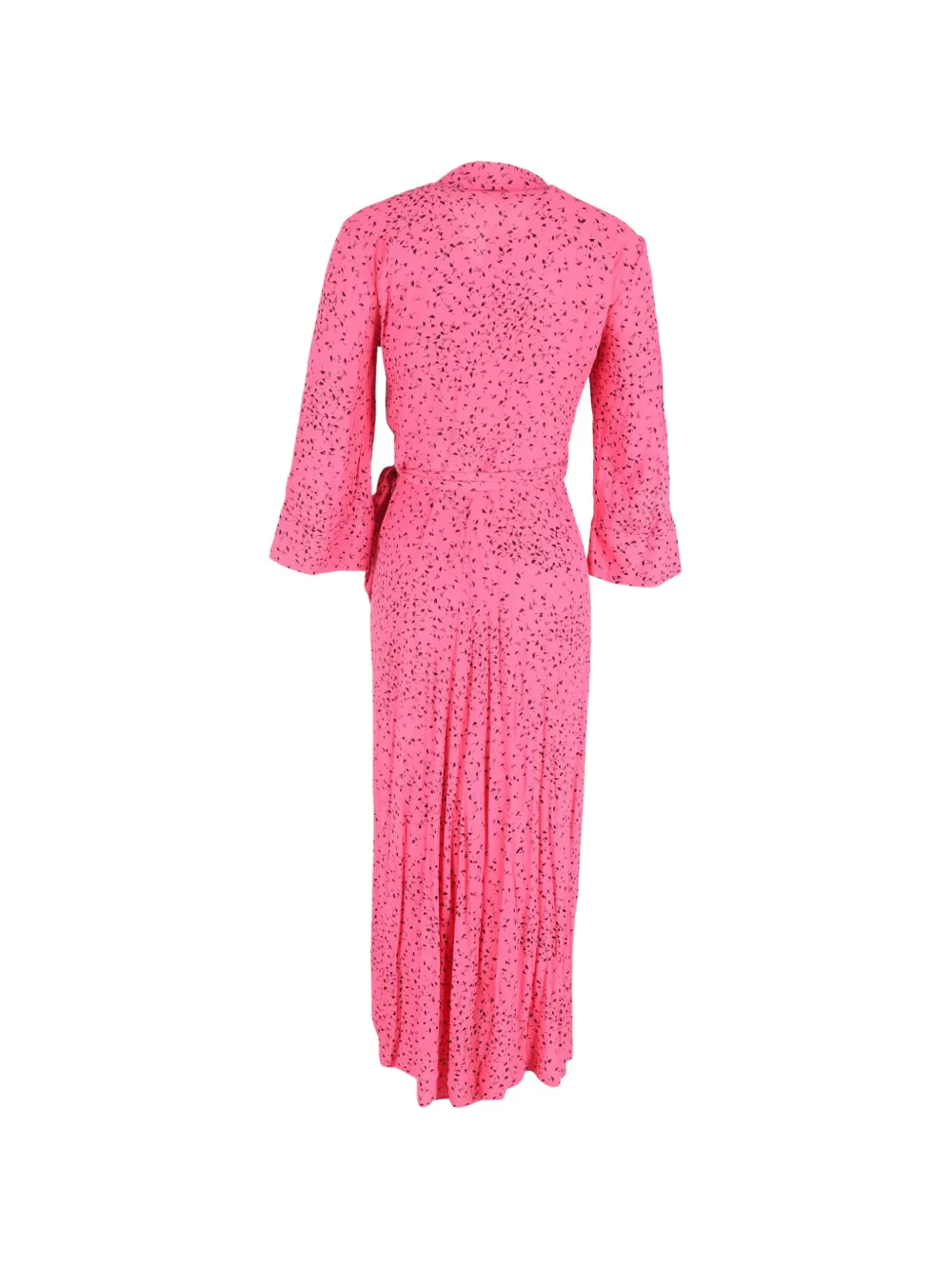 GANNI Barra V-neck tie-fastening maxi dress - Roze