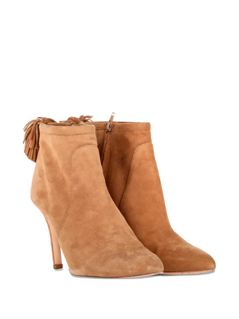 Loeffler Randall tassel-trim high-heel ankle boots - Bruin