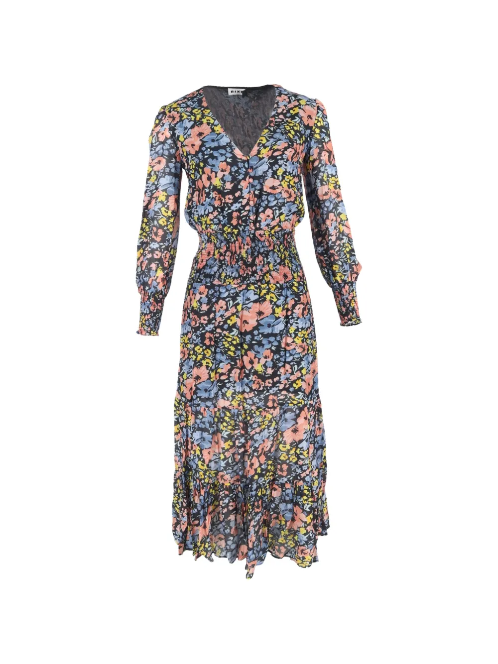 Rixo 2023 Maya floral-print maxi dress - Nero
