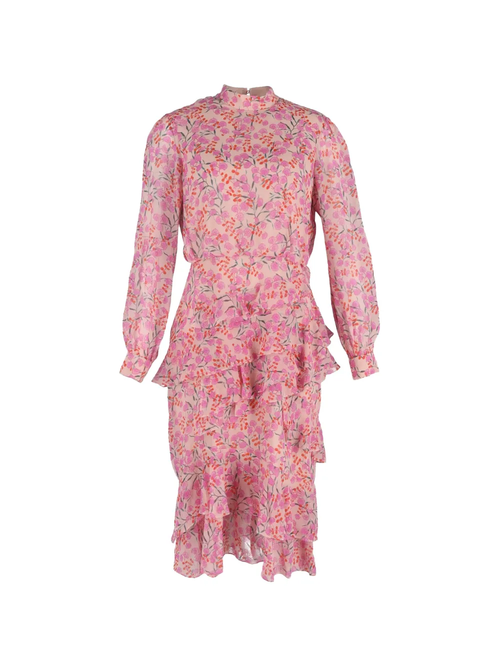 Saloni Isa tiered ruffled midi dress - Rosa