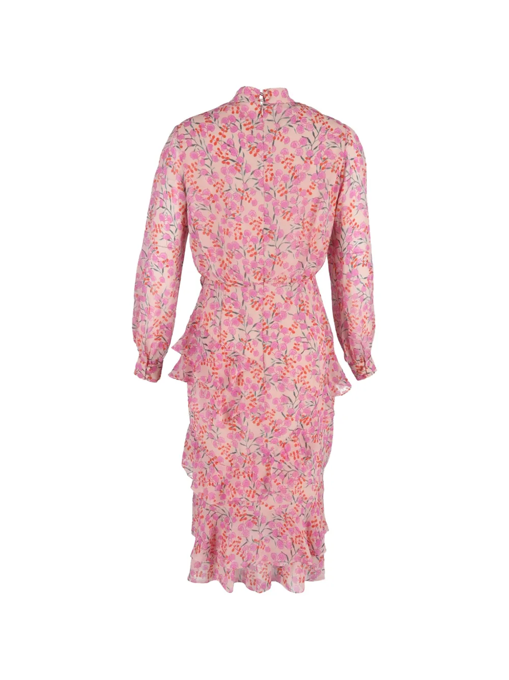 Saloni Isa tiered ruffled midi dress - Roze