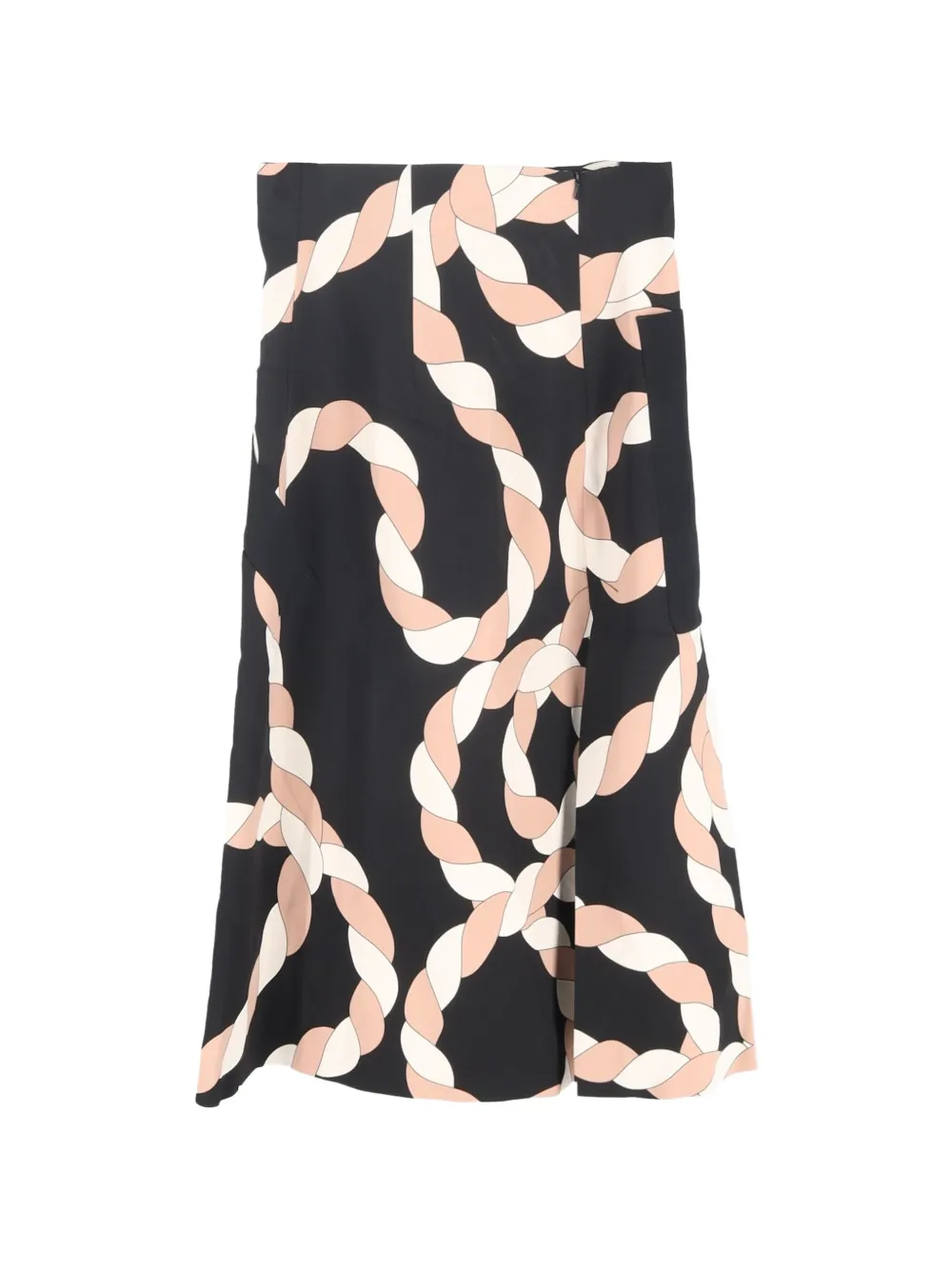 Sportmax Vintage rope-print wrap effect midi skirt - Zwart