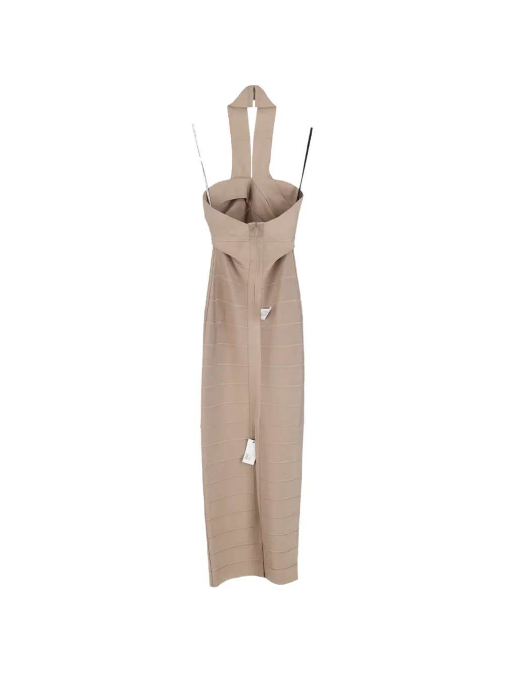 Herve Leger halterneck maxi dress - Beige