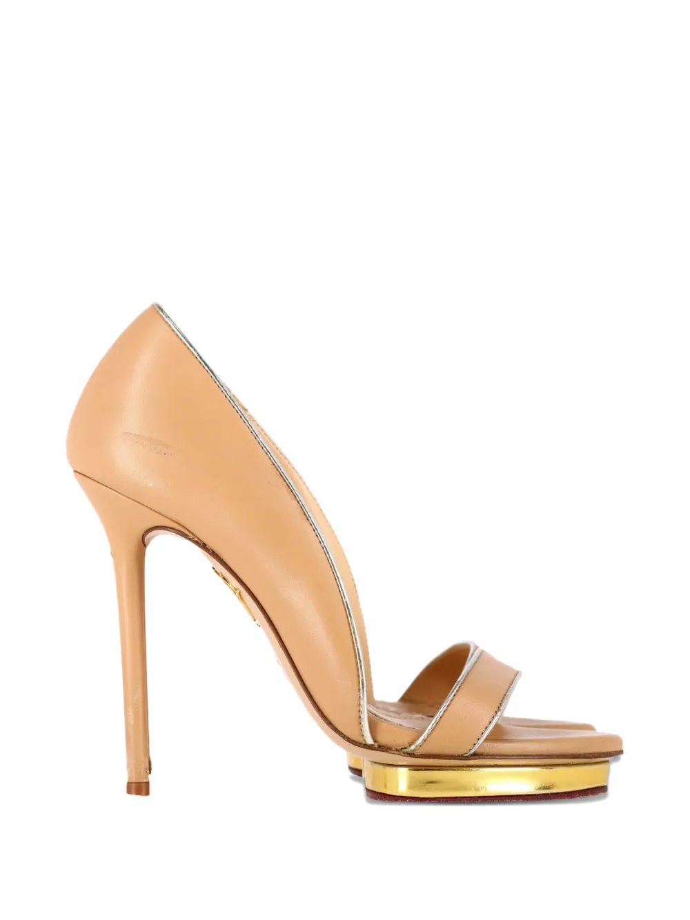 Charlotte Olympia Christine metallic-trim sandals - Toni neutri