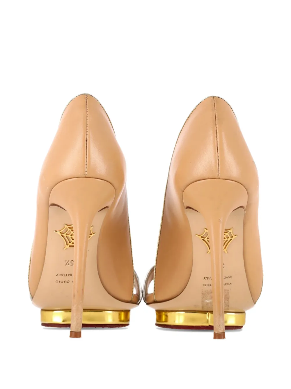 Charlotte Olympia Christine metallic-trim sandals - Beige