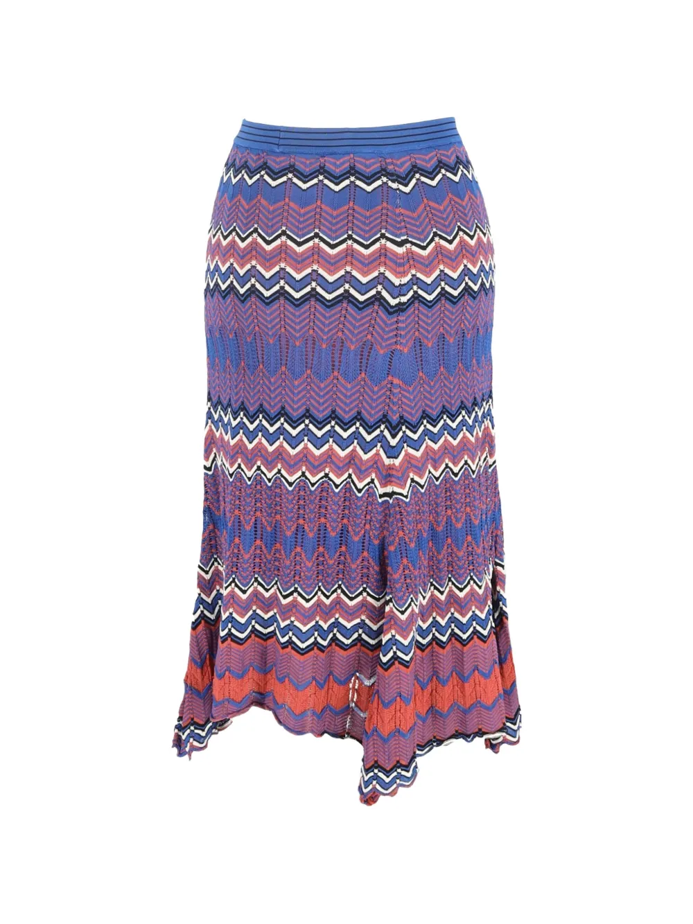 SANDRO pointelle chevron midi skirt - Blauw