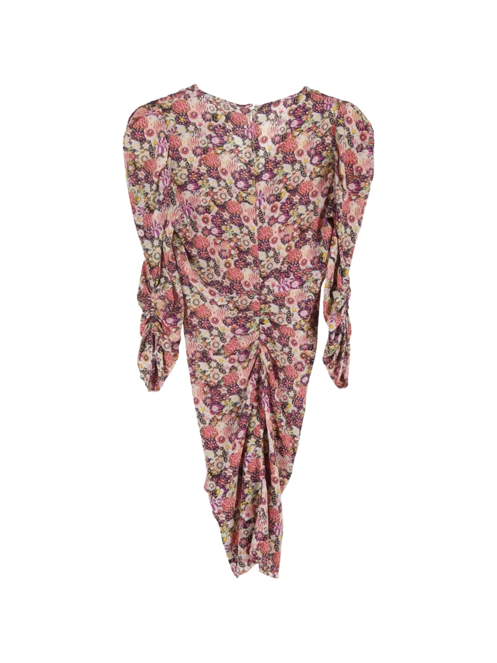 Isabel Marant Vintage floral-print ruched mini dress - Roze