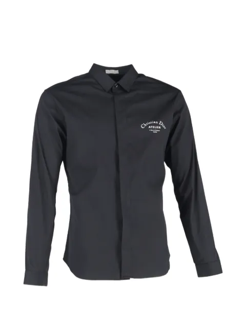 Christian Dior Pre-Owned logo-print buttoned long-sleeve shirt